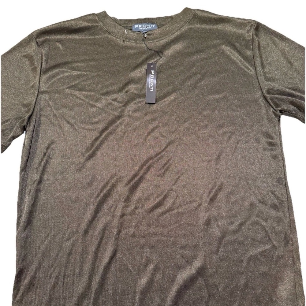 Pronti Collection By Phita Olive Green Men’s XL Sheer Shirt New With Tags